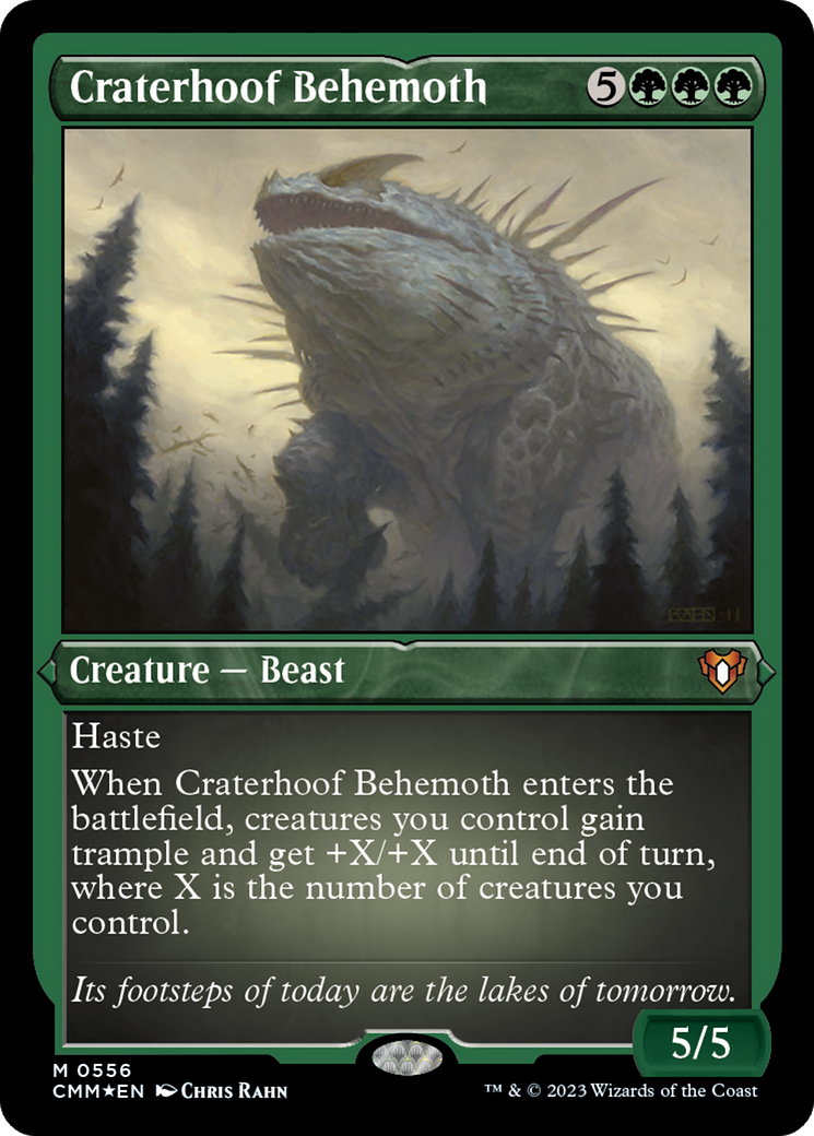 Craterhoof Behemoth (Foil Etched) [Commander Masters] | Gam3 Escape