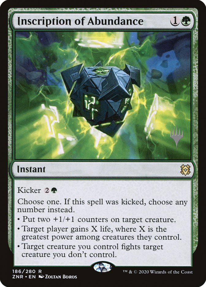 Inscription of Abundance (Promo Pack) [Zendikar Rising Promos] | Gam3 Escape