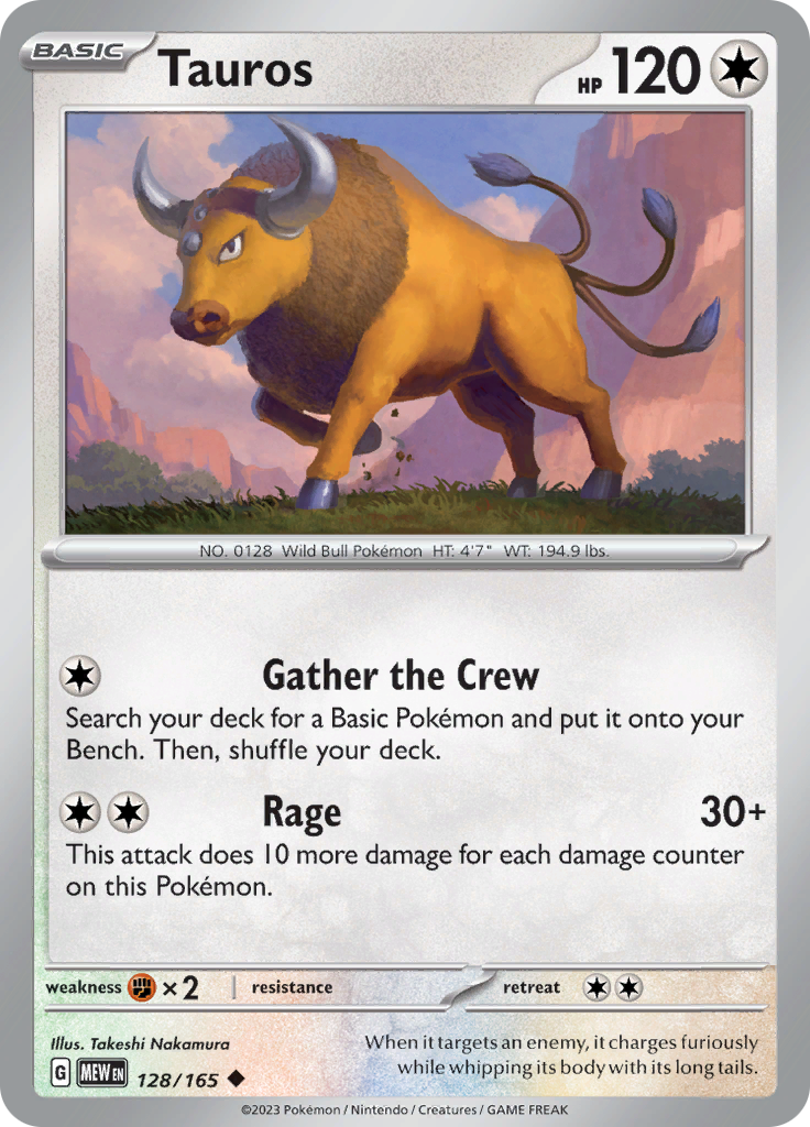 Tauros (128/165) [Scarlet & Violet: 151] | Gam3 Escape