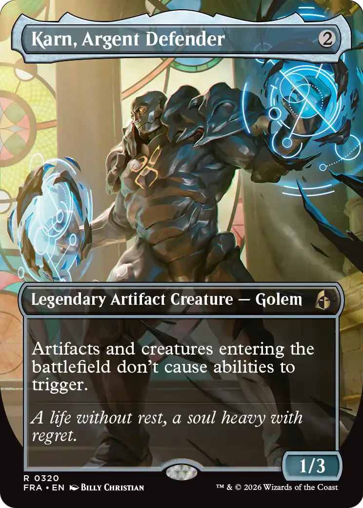 Karn, Argent Defender (Borderless) [Reality Fracture] | Gam3 Escape