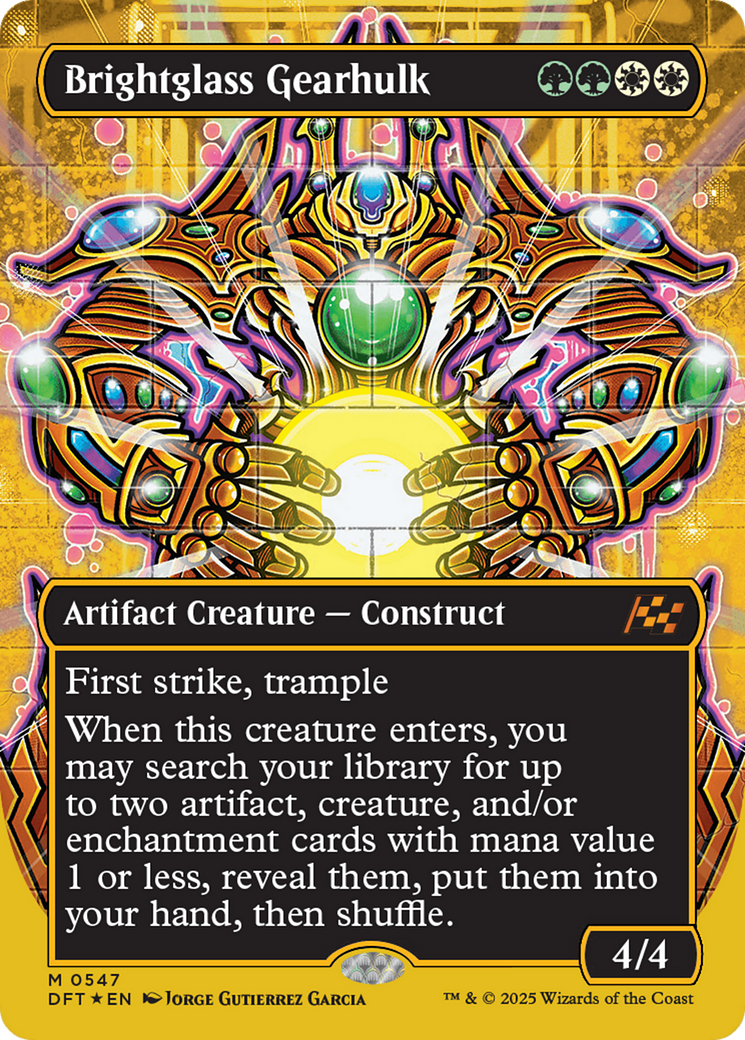 Brightglass Gearhulk (Borderless) (First-Place Foil) [Aetherdrift] | Gam3 Escape