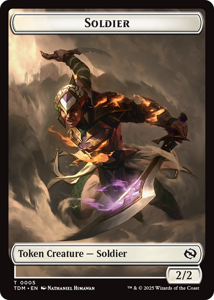 Soldier (0004) // Soldier (0005) Double-Sided Token [Tarkir: Dragonstorm Tokens] | Gam3 Escape