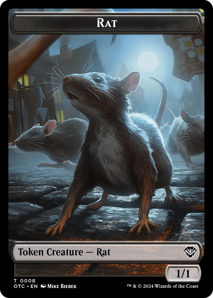 Rat // Blood Double-Sided Token [Outlaws of Thunder Junction Commander Tokens] | Gam3 Escape