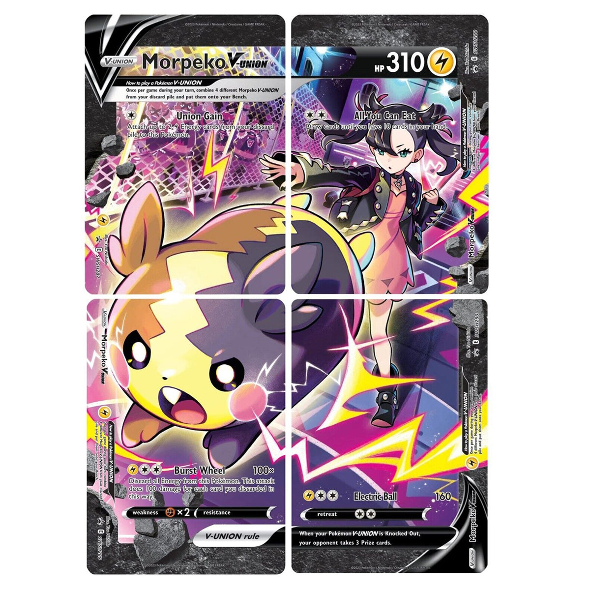 Morpeko V-Union (SWSH287-290) (Set of 4) [Sword & Shield: Black Star Promos] | Gam3 Escape