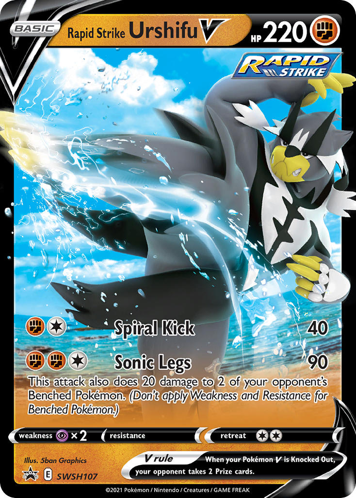 Rapid Strike Urshifu V (SWSH107) (Jumbo Card) [Sword & Shield: Black Star Promos] | Gam3 Escape