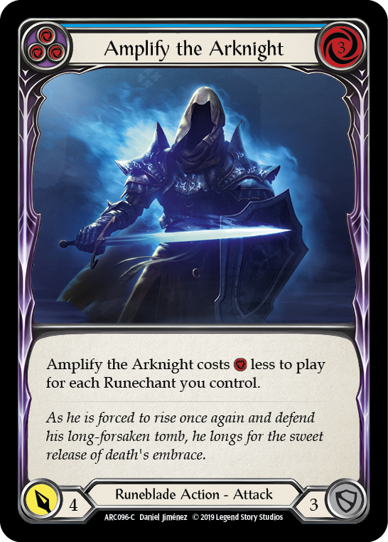 Amplify the Arknight (Blue) [ARC096-C] (Arcane Rising)  1st Edition Rainbow Foil | Gam3 Escape