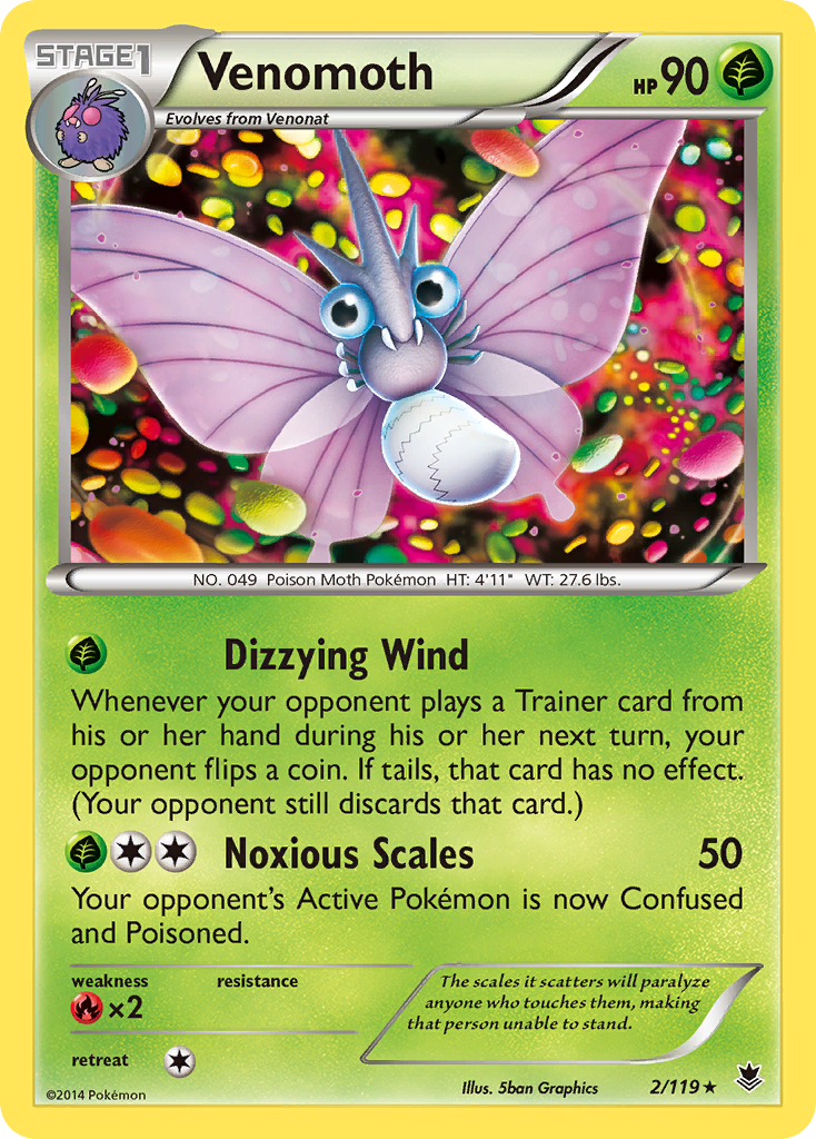 Venomoth (2/119) [XY: Phantom Forces] | Gam3 Escape