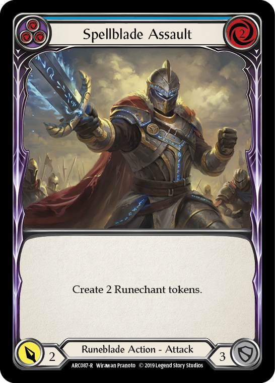 Spellblade Assault (Blue) [ARC087-R] (Arcane Rising)  1st Edition Rainbow Foil | Gam3 Escape