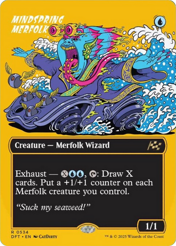 Mindspring Merfolk (Borderless) (First-Place Foil) [Aetherdrift] | Gam3 Escape