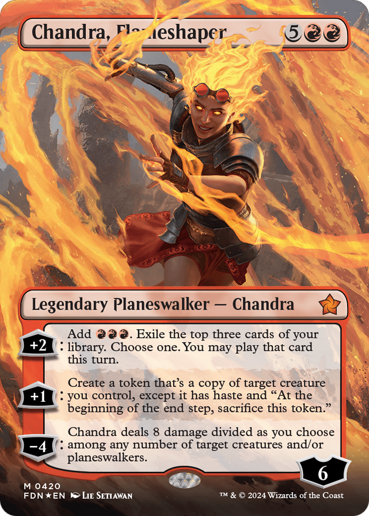 Chandra, Flameshaper (Borderless) (Mana Foil) [Foundations] | Gam3 Escape