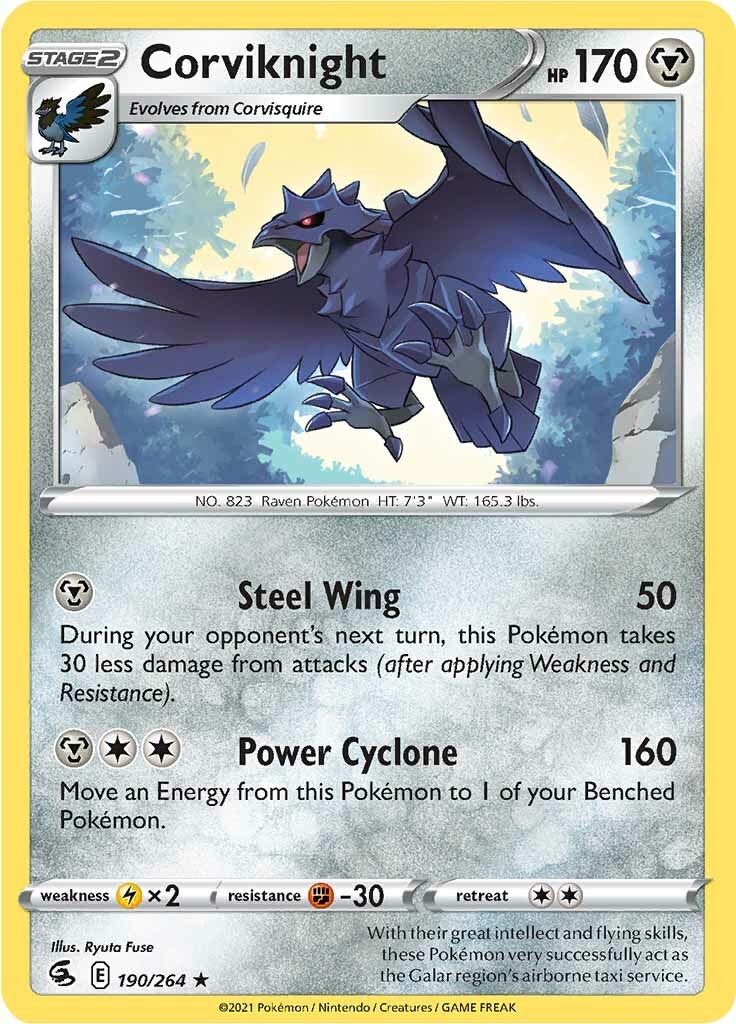 Corviknight (190/264) [Sword & Shield: Fusion Strike] | Gam3 Escape