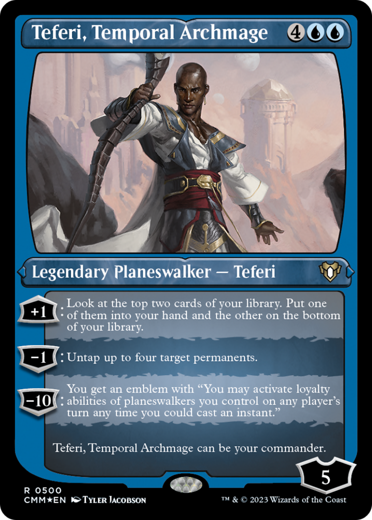 Teferi, Temporal Archmage (Foil Etched) [Commander Masters] | Gam3 Escape