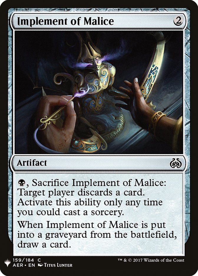 Implement of Malice [Mystery Booster] | Gam3 Escape