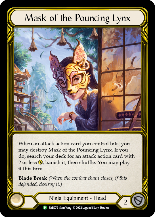 Mask of the Pouncing Lynx (Golden) [FAB079] (Promo)  Cold Foil | Gam3 Escape