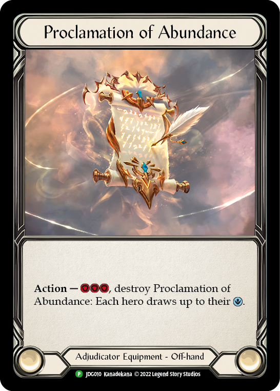 Proclamation of Abundance [JDG010] (Promo)  Rainbow Foil | Gam3 Escape