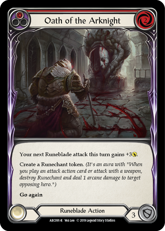 Oath of the Arknight (Red) [ARC091-R] (Arcane Rising)  1st Edition Normal | Gam3 Escape
