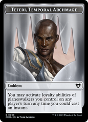 Clue // Emblem - Teferi, Temporal Archmage Double-Sided Token [Commander Masters Tokens] | Gam3 Escape