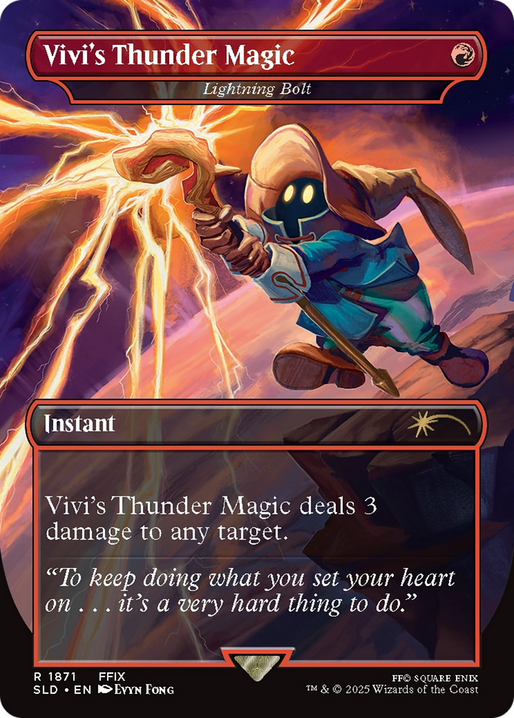 Vivi's Thunder Magic - Lightning Bolt (Rainbow Foil) [Secret Lair Drop Series] | Gam3 Escape