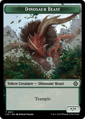 Dinosaur Beast // Dinosaur Double-Sided Token [The Lost Caverns of Ixalan Commander Tokens] | Gam3 Escape