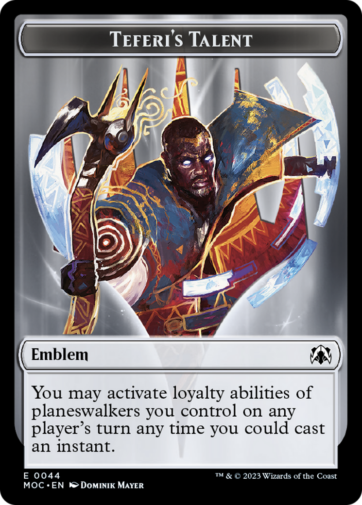 Phyrexian Myr // Teferi's Talent Emblem Double-Sided Token [March of the Machine Tokens] | Gam3 Escape