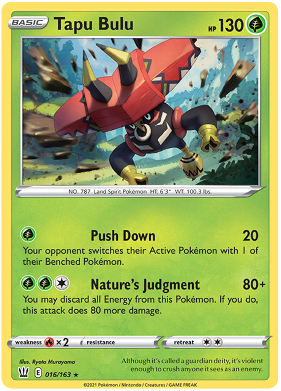 Tapu Bulu (016/163) (Theme Deck Exclusive) [Sword & Shield: Battle Styles] | Gam3 Escape