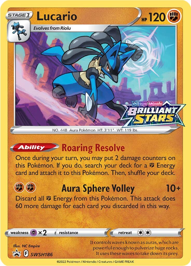 Lucario (SWSH186) (Prerelease Promo) [Sword & Shield: Black Star Promos] | Gam3 Escape