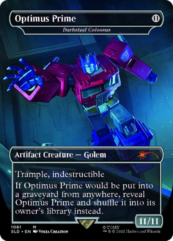 Darksteel Colossus - Optimus Prime (Borderless) [Secret Lair Drop Series] | Gam3 Escape