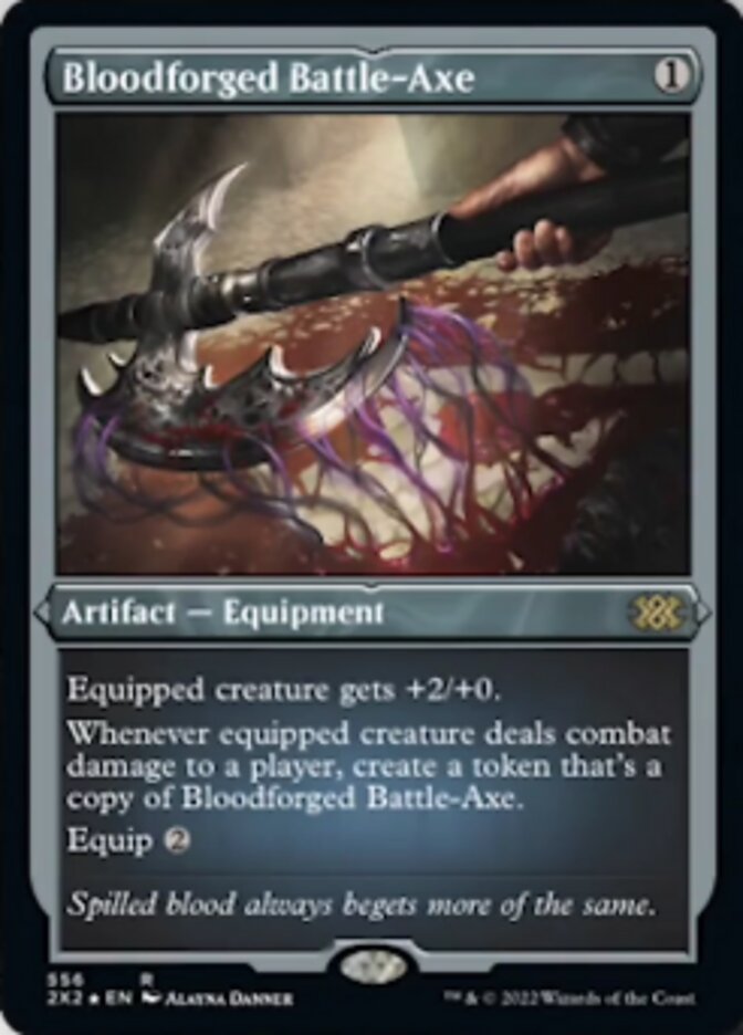 Bloodforged Battle-Axe (Foil Etched) [Double Masters 2022] | Gam3 Escape