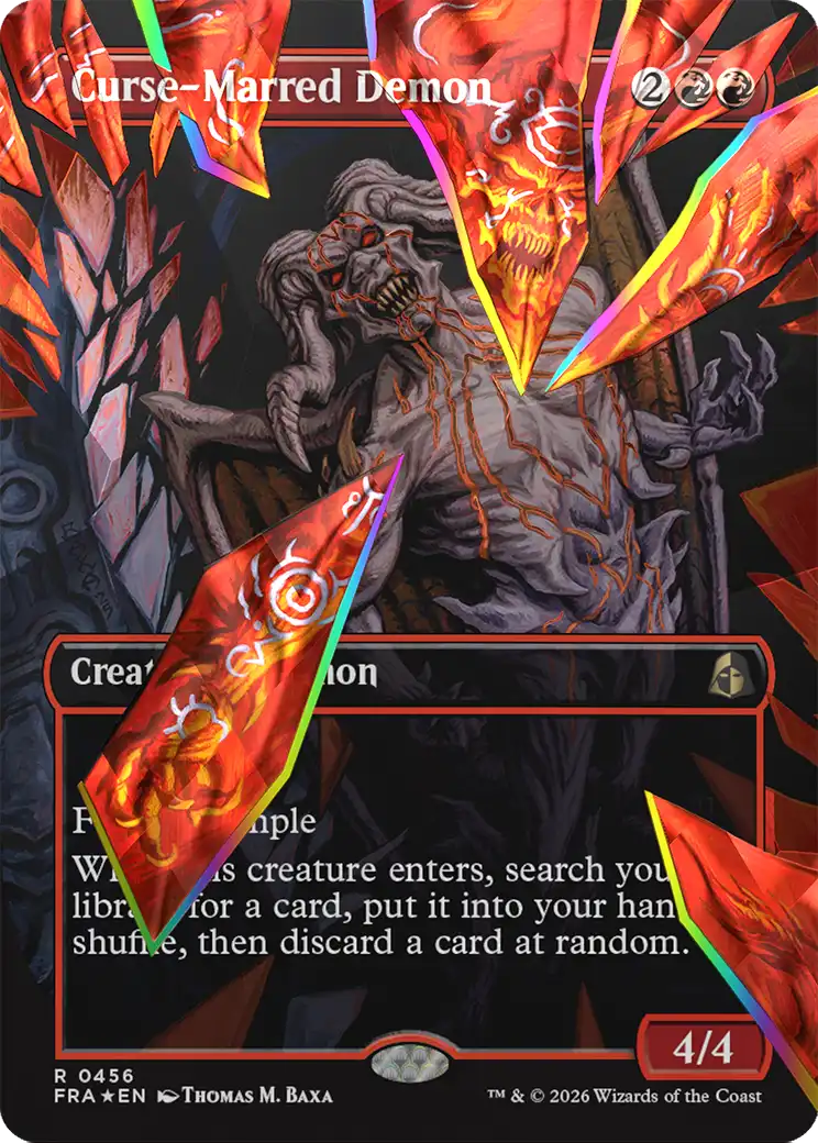Curse-Marred Demon (Borderless) (Facet Foil) [Reality Fracture] | Gam3 Escape