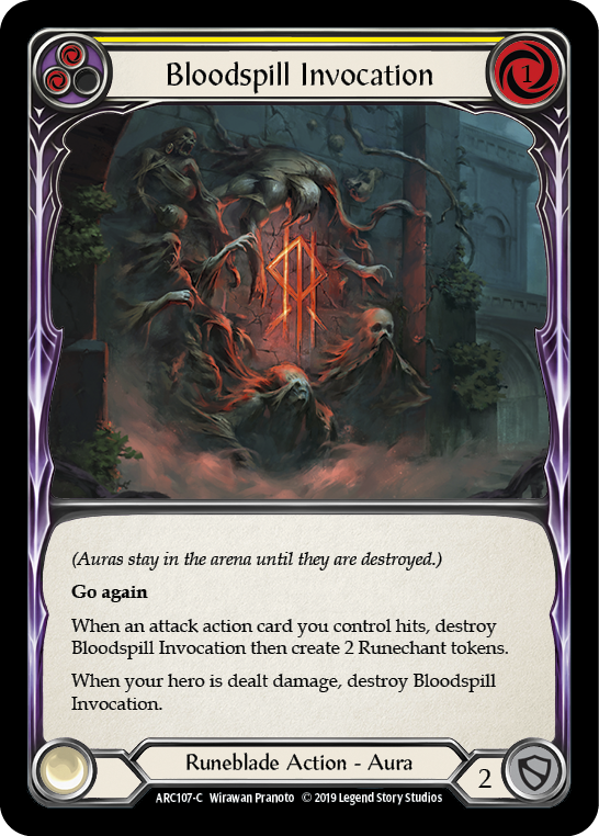 Bloodspill Invocation (Yellow) [ARC107-C] (Arcane Rising)  1st Edition Rainbow Foil | Gam3 Escape