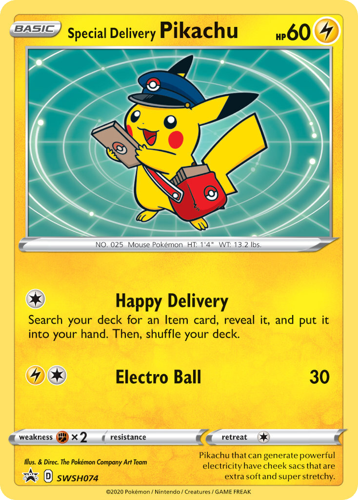 Special Delivery Pikachu (SWSH074) [Sword & Shield: Black Star Promos] | Gam3 Escape