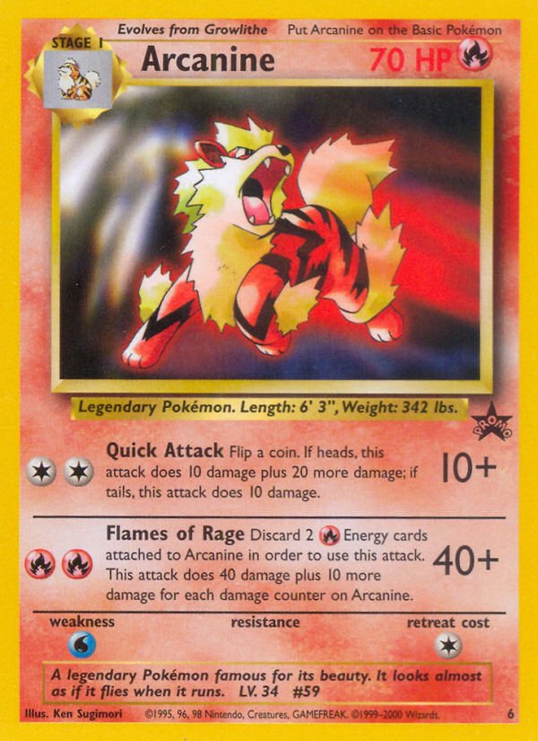 Arcanine (6) [Wizards of the Coast: Black Star Promos] | Gam3 Escape