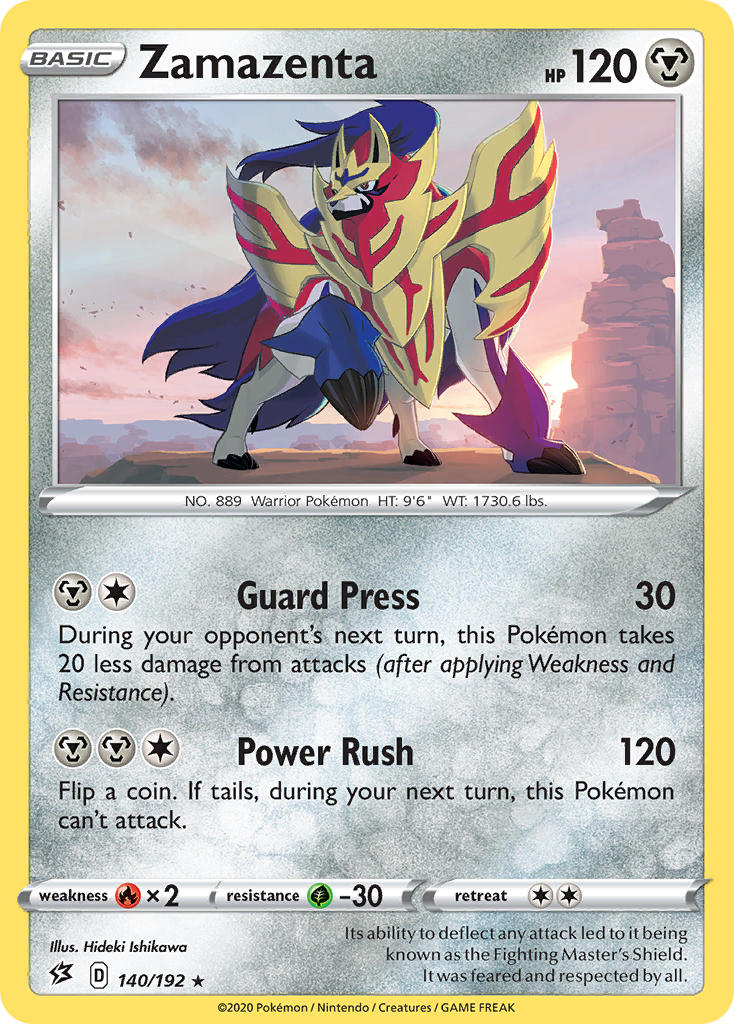 Zamazenta (140/192) (Cracked Ice Holo) (Theme Deck Exclusive) [Sword & Shield: Rebel Clash] | Gam3 Escape