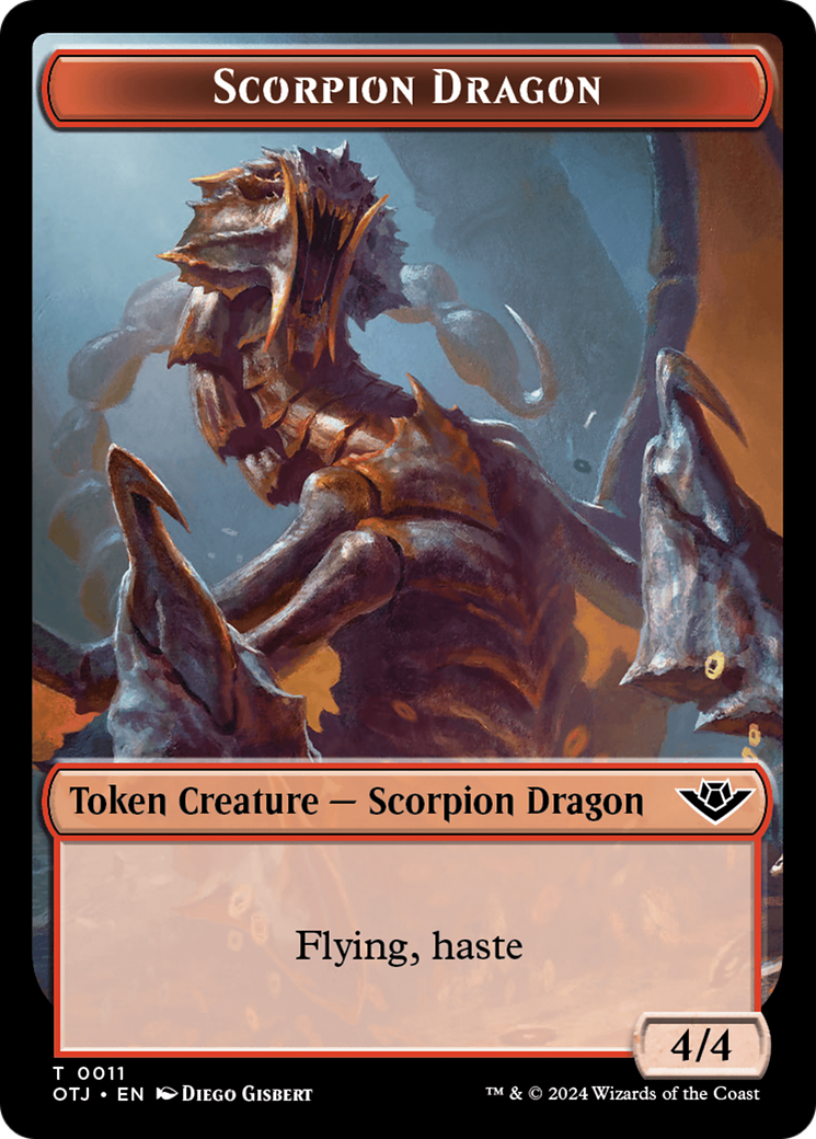 Scorpion Dragon // Plot Double-Sided Token [Outlaws of Thunder Junction Tokens] | Gam3 Escape