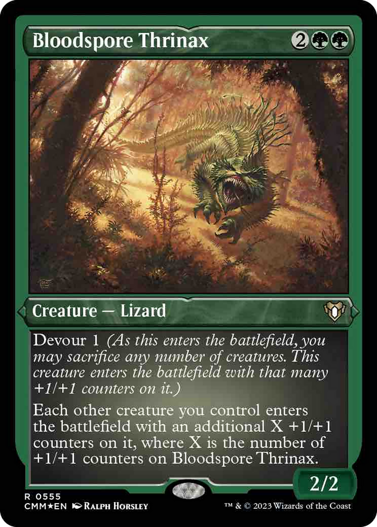 Bloodspore Thrinax (Foil Etched) [Commander Masters] | Gam3 Escape