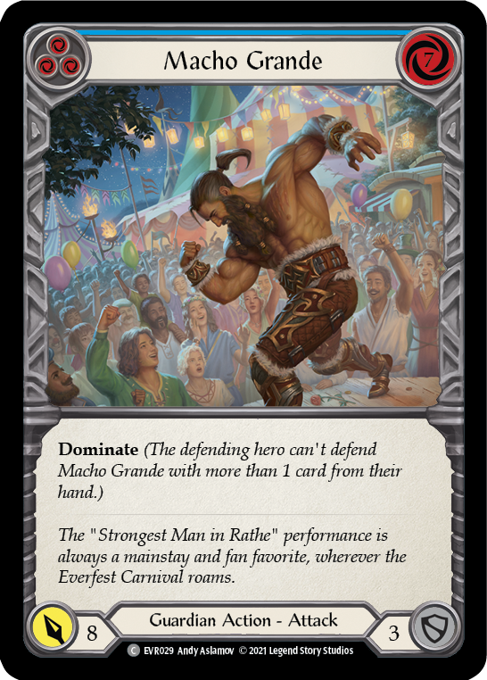 Macho Grande (Blue) [EVR029] (Everfest)  1st Edition Rainbow Foil | Gam3 Escape