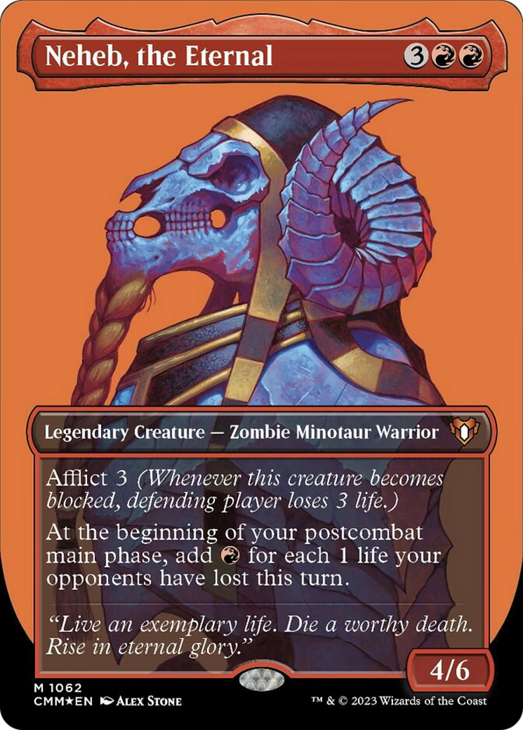 Neheb, the Eternal (Borderless Textured Foil Frame Break) [Commander Masters] | Gam3 Escape