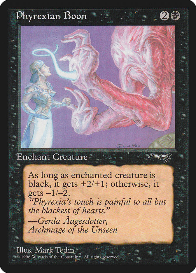 Phyrexian Boon (Person on the Left) [Alliances] | Gam3 Escape