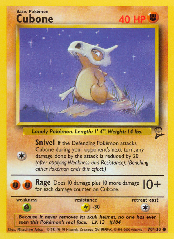 Cubone (70/130) [Base Set 2] | Gam3 Escape