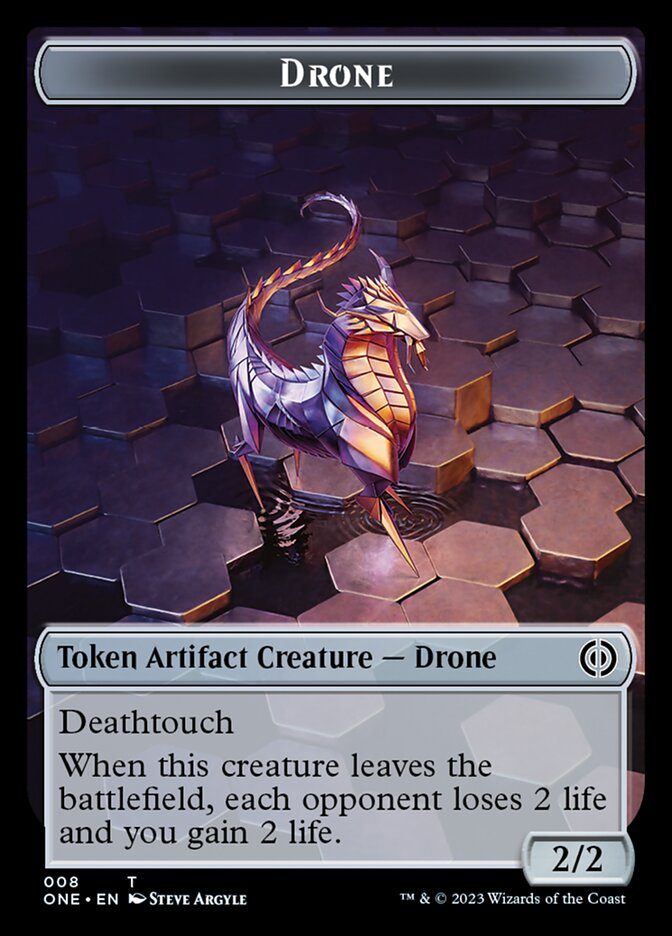 Rebel // Drone Double-Sided Token [Phyrexia: All Will Be One Tokens] | Gam3 Escape