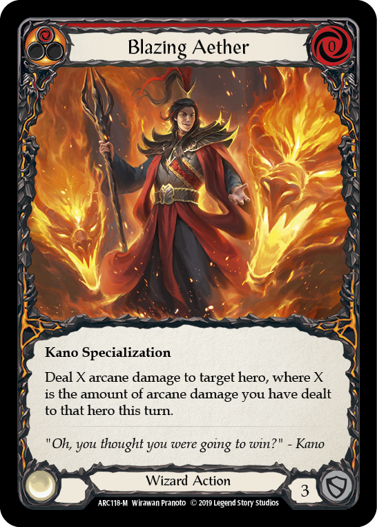 Blazing Aether [ARC118-M] (Arcane Rising)  1st Edition Rainbow Foil | Gam3 Escape
