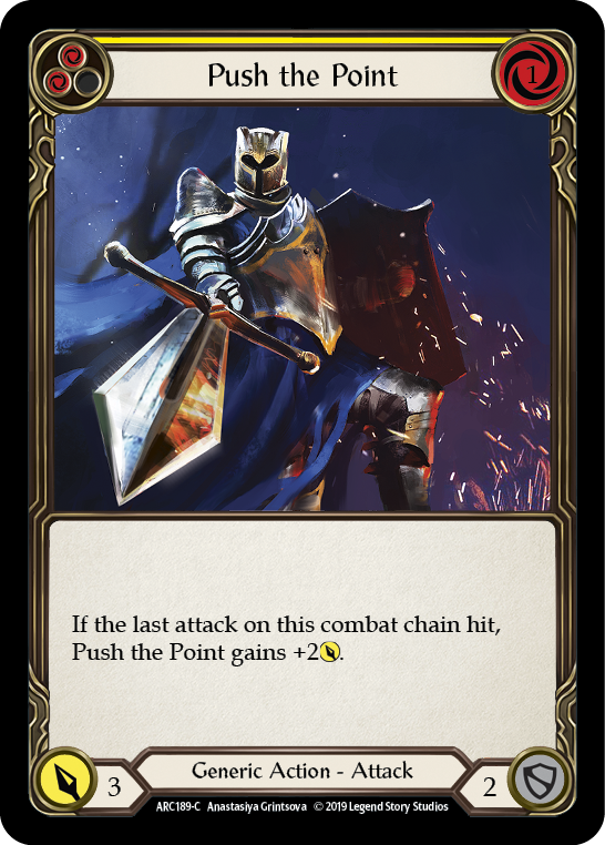 Push the Point (Yellow) [ARC189-C] (Arcane Rising)  1st Edition Normal | Gam3 Escape