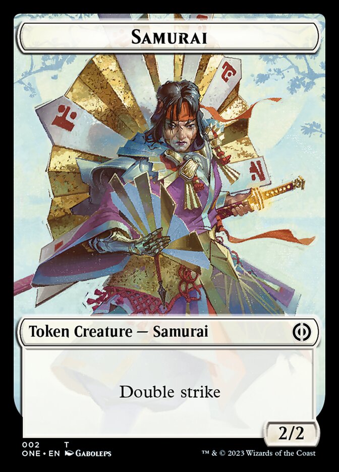Rebel // Samurai Double-Sided Token [Phyrexia: All Will Be One Tokens] | Gam3 Escape
