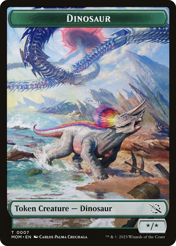 Phyrexian Myr // Dinosaur Double-Sided Token [March of the Machine Tokens] | Gam3 Escape