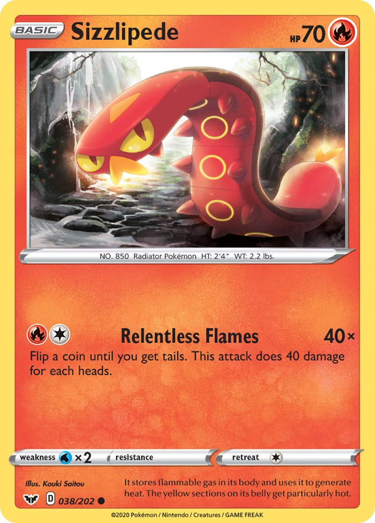 Sizzlipede (038/202) [Sword & Shield: Base Set] | Gam3 Escape