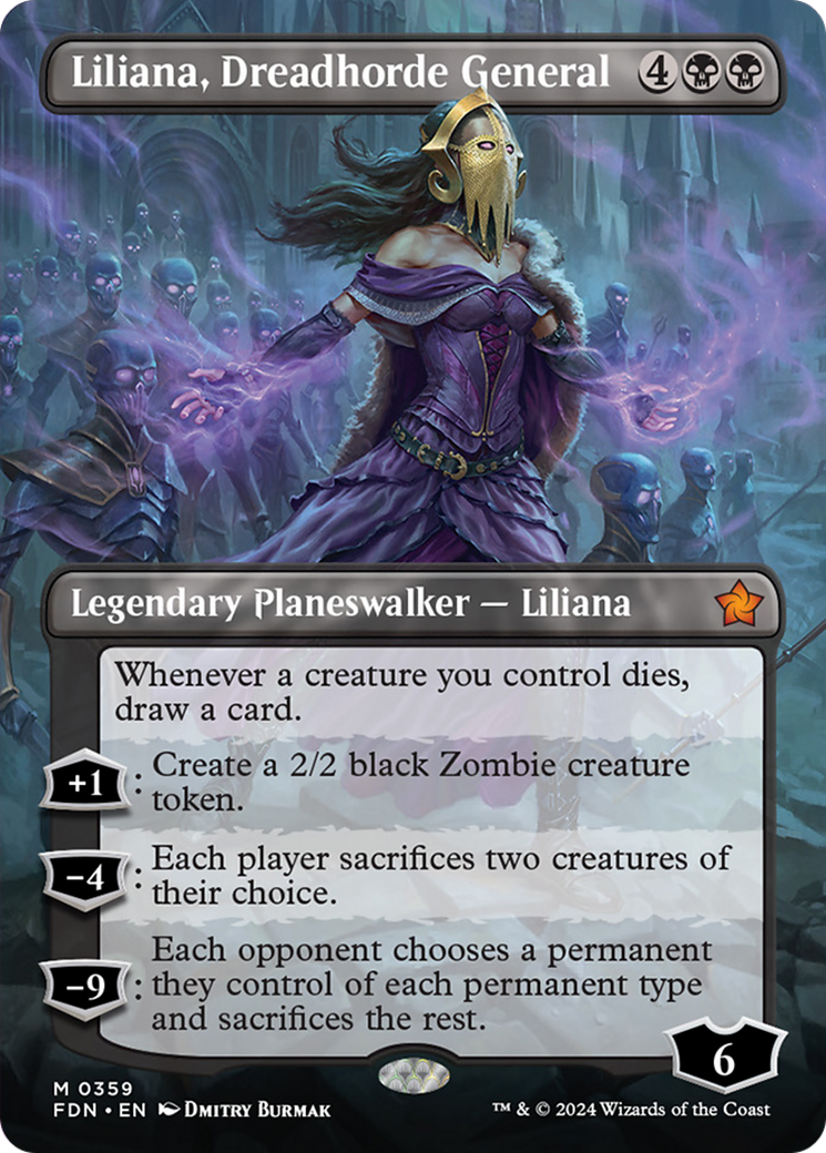 Liliana, Dreadhorde General (Borderless) [Foundations] | Gam3 Escape