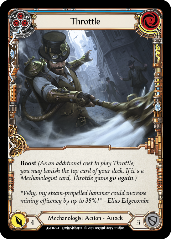 Throttle (Blue) [ARC025-C] (Arcane Rising)  1st Edition Normal | Gam3 Escape