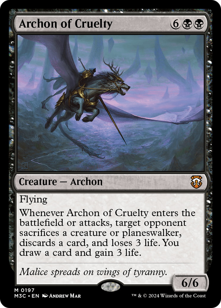 Archon of Cruelty (Ripple Foil) [Modern Horizons 3 Commander] | Gam3 Escape