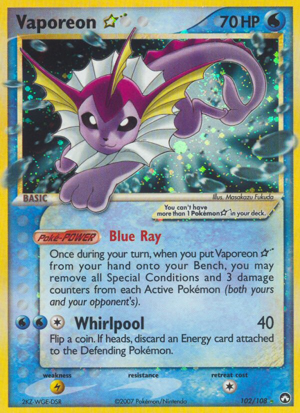 Vaporeon Star (102/108) [EX: Power Keepers] | Gam3 Escape