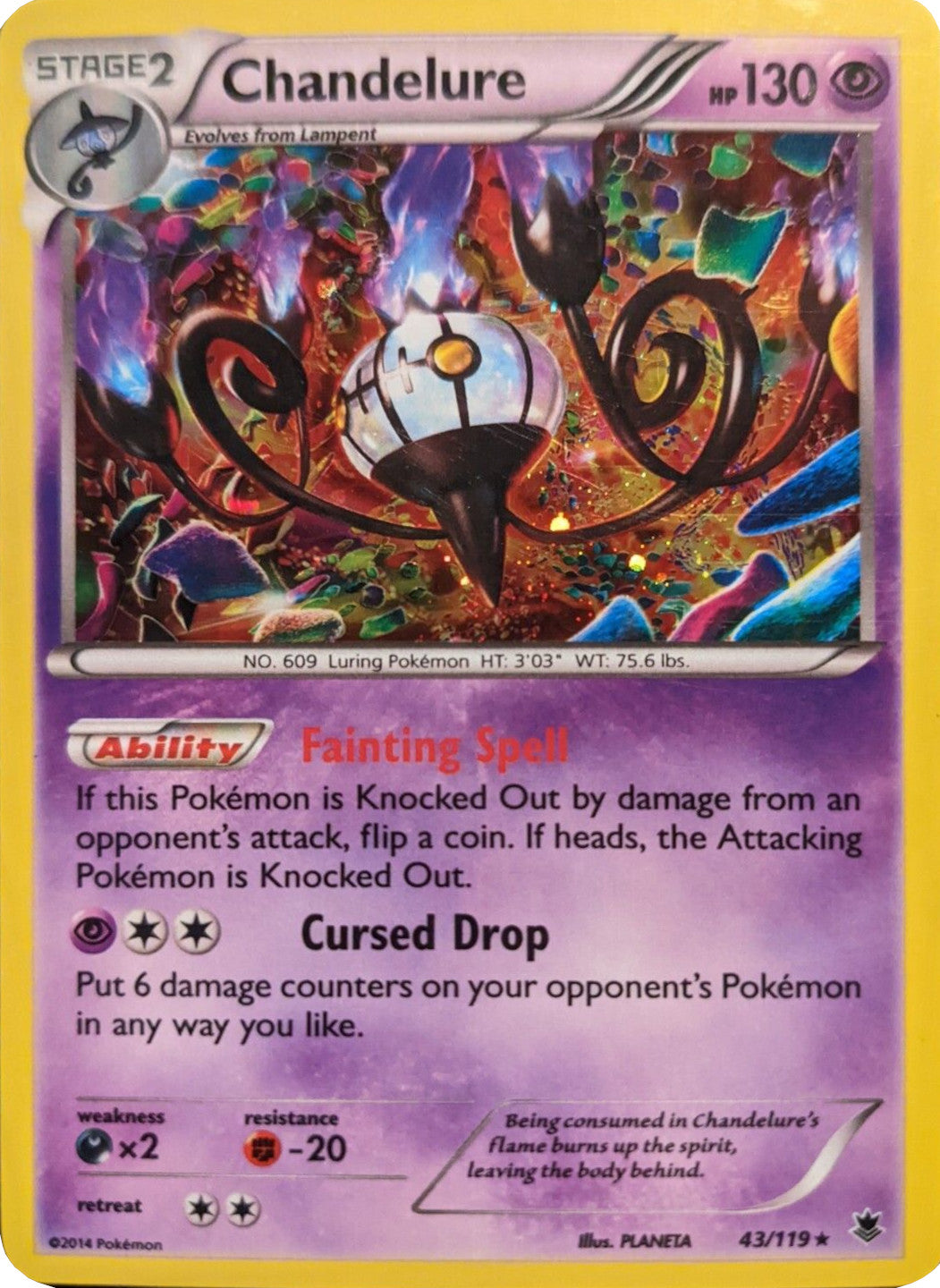 Chandelure (43/119) (Cosmos Holo) [XY: Phantom Forces] | Gam3 Escape